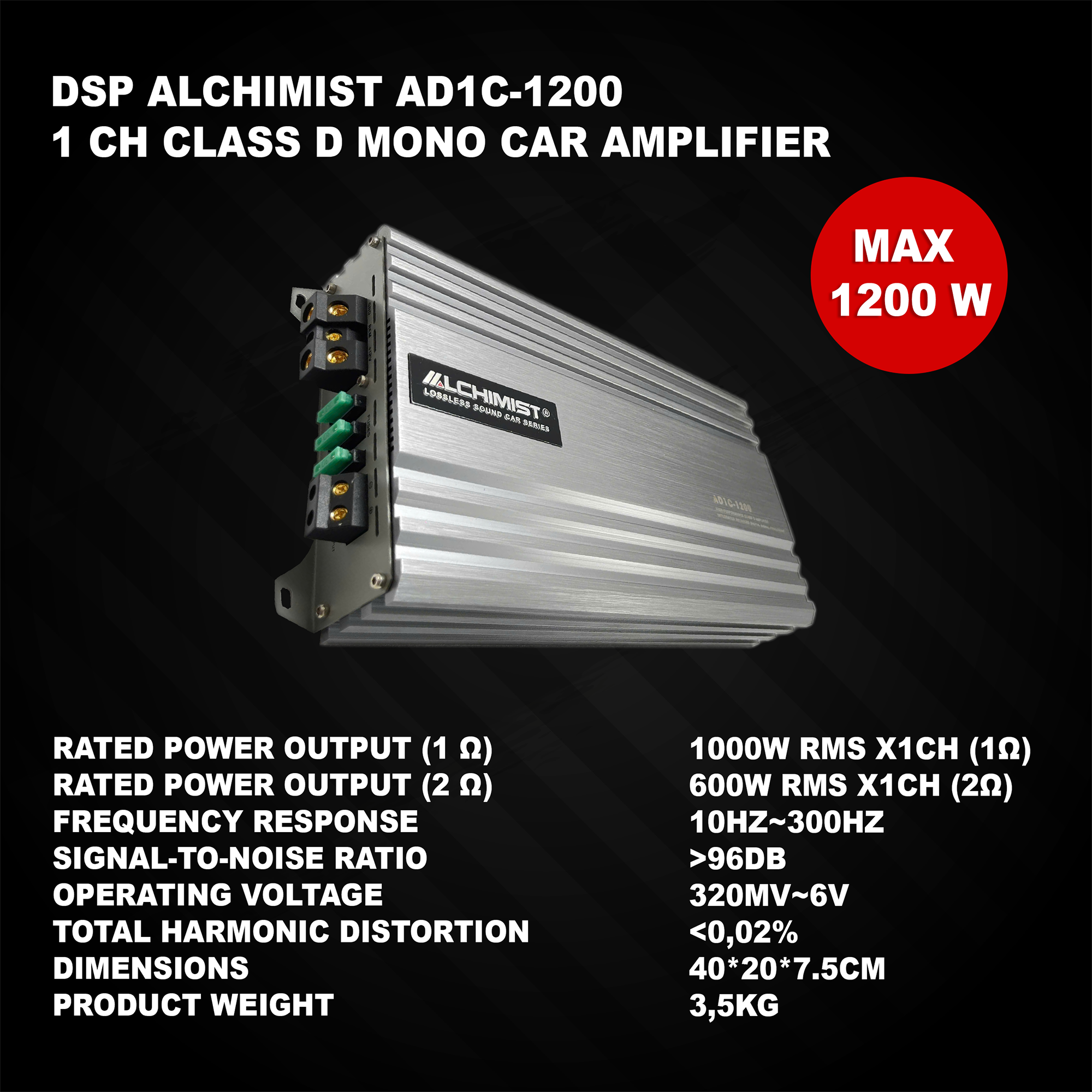 ALCHIMIST AD1C-1200 DSP Class D Amplifier