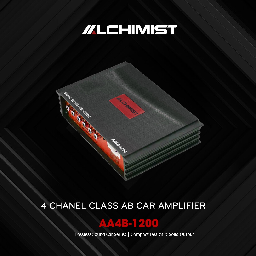 Amplifier ALCHIMIST AA4B-2400 Alchimist AA4B-2400 4-Channel Class AB Amplifier – 600W × 4 Competition Grade