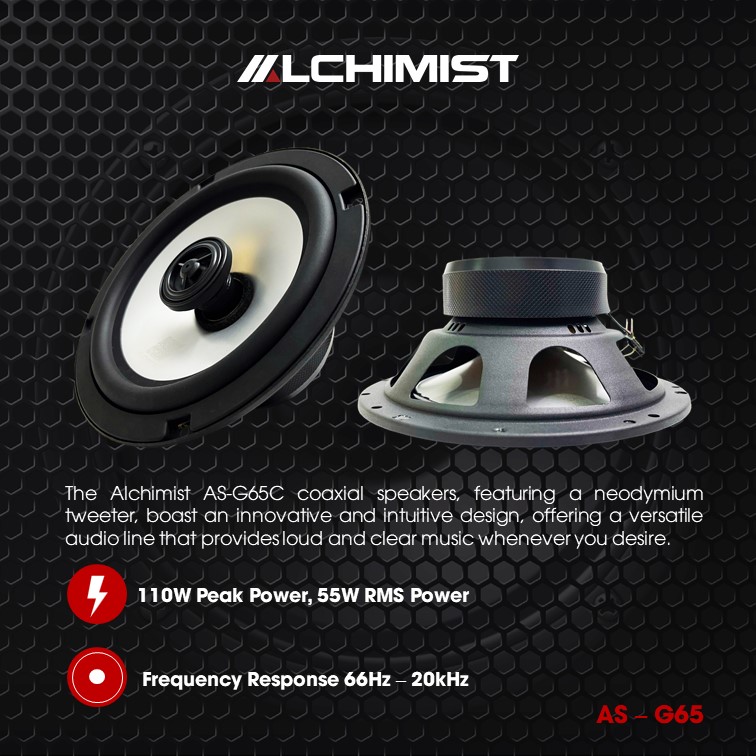 Alchimist AS-G65C 6.5” 2-Way Car Audio Speakers – High Clarity and Smooth Bass