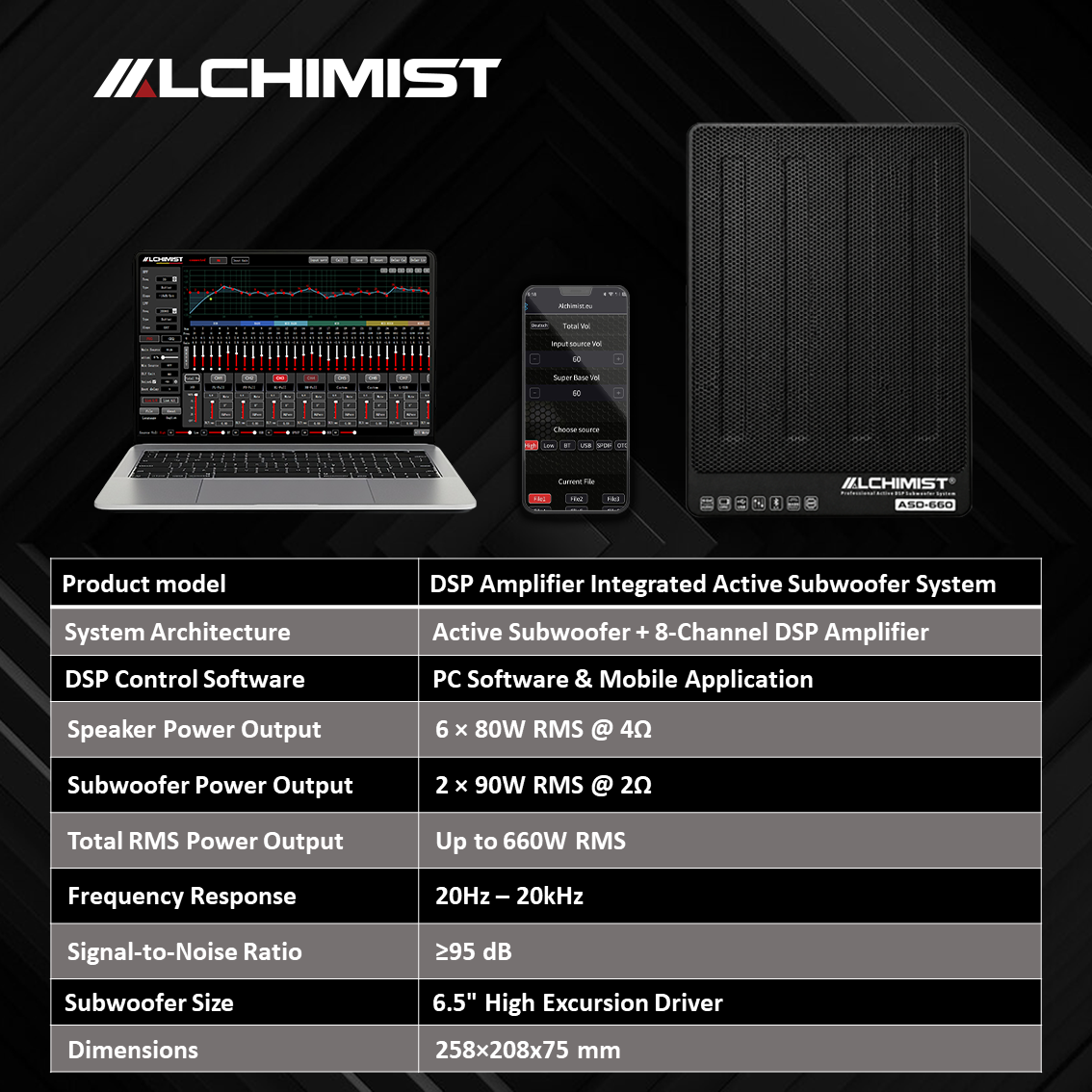 ALCHIMIST ASD-660 DSP Powered Active Subwoofer System